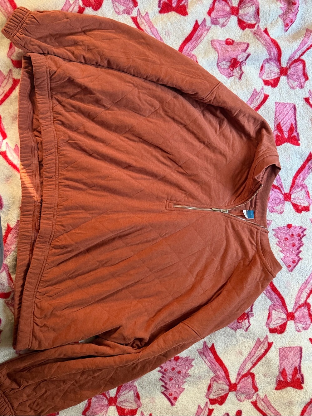Old Navy Rust and grey Half-Zip Long Sleeve Top